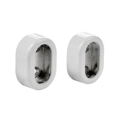 Lot de 2 support de barre de penderie D30 x 15 mm ovale blanc 28.94 m