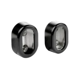 Lot de 2 support de barre de penderie D30 x 15 mm ovale noir 28.9 m