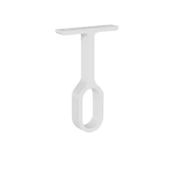 Lot de 1 support de barre de penderie D30 x 15 mm ovale blanc 46.22 m