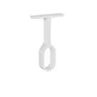 Lot de 1 support de barre de penderie D30 x 15 mm ovale blanc 46.22 m