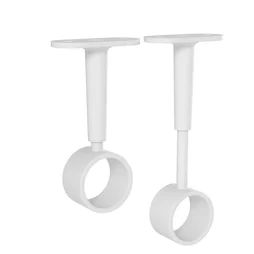 Lot de 1 support de barre de penderie D25 mm rond blanc 21.78 m