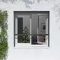 Moustiquaire enroulement vertical 120x120 cadre alu gris
