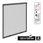 Moustiquaire enroulement vertical 120x120 cadre alu gris