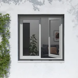 Moustiquaire enroulement vertical 140x140 cadre alu gris