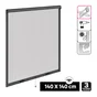 Moustiquaire enroulement vertical 140x140 cadre alu gris