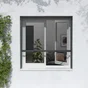 Moustiquaire enroulement vertical 140x140 cadre alu gris