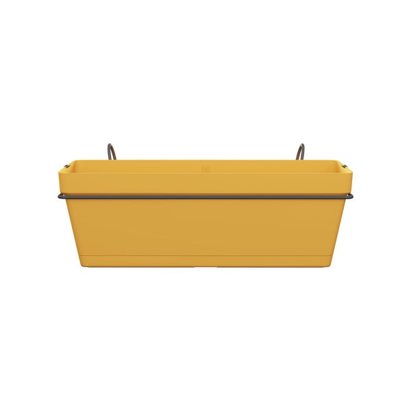Jardinière et support plastique NATERIAL L.50 x l.49.97 x H.19.156 cm jaune