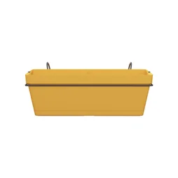 Jardinière et support plastique NATERIAL L.50 x l.49.97 x H.19.156 cm jaune