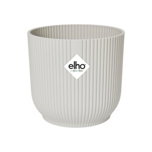 Cache-pot plastique ELHO Diam.16.143 L.16.143 x l.16.143 x H.14.784 cm blanc soi