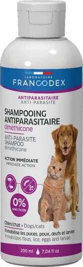 Shampooing anti-parasitaire pour chien et chat, FRANCODEX, 200 ml