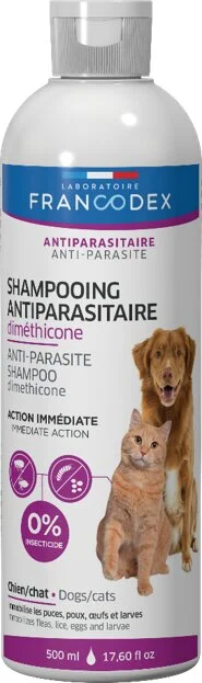 Shampooing anti-parasitaire pour chien et chat, FRANCODEX, 500 ml