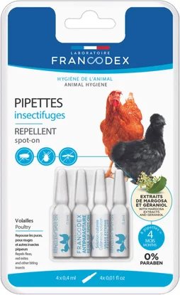 Pipettes insectifuges volailles