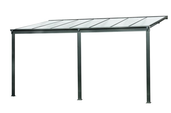Pergola adossée DCB GARDEN Cielo-4x3-n aluminium noir, 9.36 m²
