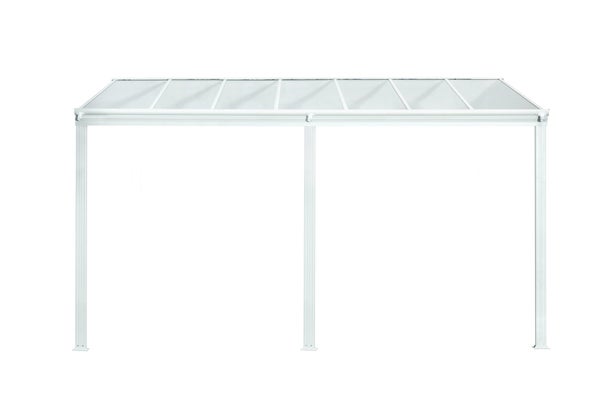Pergola adossée DCB GARDEN Cielo-4x3-b aluminium blanc, 9.36 m²