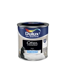 Peinture mur, boiserie Crème de couleur DULUX VALENTINE noir mat 0.5 L