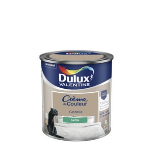 Peinture mur, boiserie crème de couleur DULUX VALENTINE gazelle satiné 0.5L