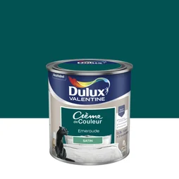 Peinture mur, boiserie crème de couleur DULUX VALENTINE émeraude satiné 0.5L