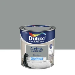 Peinture mur, boiserie crème de couleur DULUX VALENTINE titanium mat 0.5L