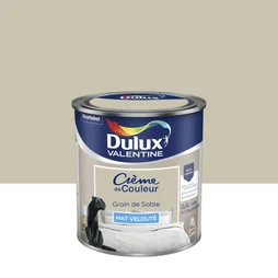 Peinture mur, boiserie Crème de couleur DULUX VALENTINE grain de sable mat 0.5 L