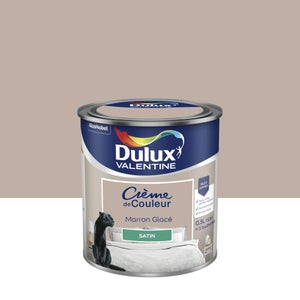 Peinture mur, boiserie crème de couleur DULUX VALENTINE marron glacé satiné 0.5L