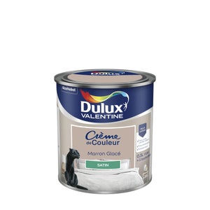 Peinture mur, boiserie crème de couleur DULUX VALENTINE marron glacé satiné 0.5L