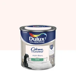 Peinture mur, boiserie crème de couleur DULUX VALENTINE matin blanc satiné 0.5L