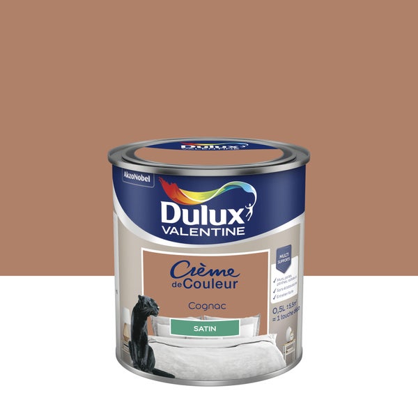 Peinture cognac mur, boiserie Creme de couleur DULUX VALENTINE satine 0.5 l