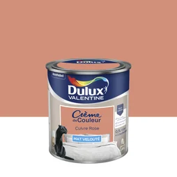 Peinture mur, boiserie crème de couleur DULUX VALENTINE cuivre rose mat 0.5L