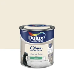 Peinture mur, boiserie et papier peint DULUX VALENTINE fleur de coton satiné 0.5L