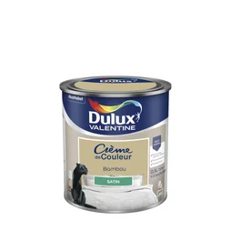 Peinture mur boiserie satiné,  DULUX VALENTINE Crème de couleur, bambou, 0.5 litre
