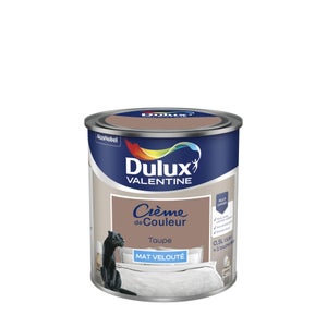 Peinture mur, boiserie crème de couleur DULUX VALENTINE taupe mat 0.5L