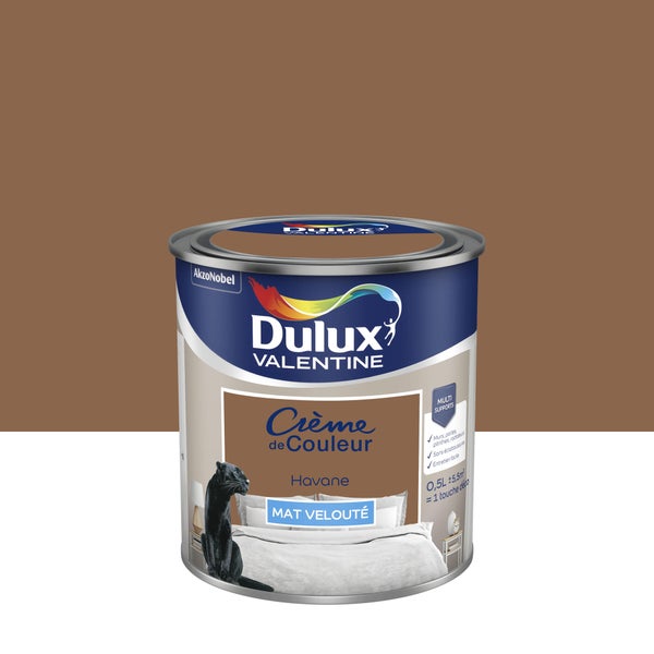 Peinture havane mur, boiserie Creme de couleur DULUX VALENTINE mat 0.5 l