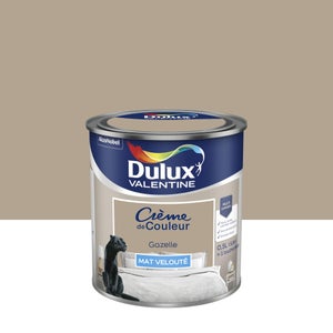 Peinture mur, boiserie crème de couleur DULUX VALENTINE gazelle mat 0.5L