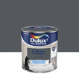 Peinture mur, boiserie Crème de couleur DULUX VALENTINE anthracite mat 0.5 L
