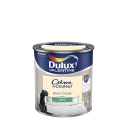 Peinture mur, boiserie crème de couleur DULUX VALENTINE blanc cassé satiné 0.5L