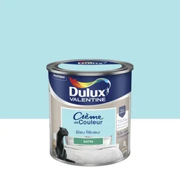 Peinture mur, boiserie crème de couleur DULUX VALENTINE bleu rêveur satiné 0.5L