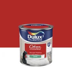 Peinture mur, boiserie crème de couleur DULUX VALENTINE rouge madras satiné 0.5L