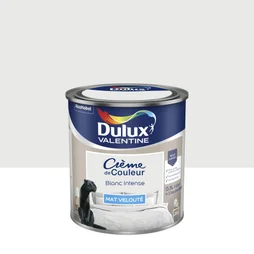 Peinture blanc intense mur, boiserie Creme de couleur DULUX VALENTINE mat 0.5 l