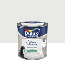 Peinture mur, boiserie et papier peint DULUX VALENTINE blanc intense satiné 0.5L