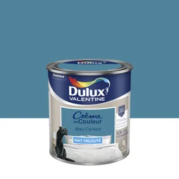 Peinture bleu canard mur, boiserie Creme de couleur DULUX VALENTINE mat 0.5 l