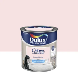 Peinture mur, boiserie Crème de couleur DULUX VALENTINE rose nude mat 0.5 L