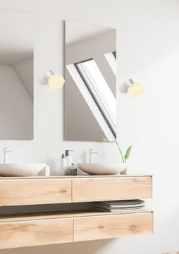 Spot salle de bain, nature, cristal blanc E14 max 20 W, BRILLIANT Laguna