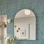 Plafonnier salle de bain Laguna, E27, D.24cm, verre blanc BRILLIANT