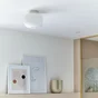 Plafonnier salle de bain Laguna, E27, D.24cm, verre blanc BRILLIANT