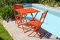 Table de jardin DCB GARDEN Marius carré orange / cuivré 2 personnes