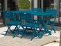 Table de jardin DCB GARDEN Marius rectangulaire bleu 4 personnes