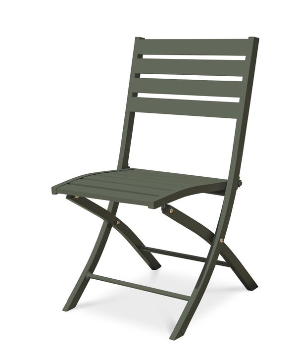 Chaise pliante de jardin en aluminium Marius vert kaki