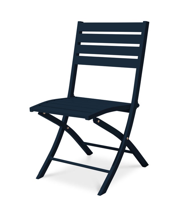 Chaise pliante de jardin en aluminium Marius bleu nuit