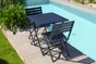 Chaise pliante de jardin en aluminium Marius bleu nuit