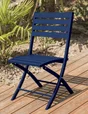 Chaise pliante de jardin en aluminium Marius bleu nuit